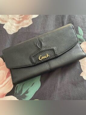 Black Coach Wallet with Gold Detail